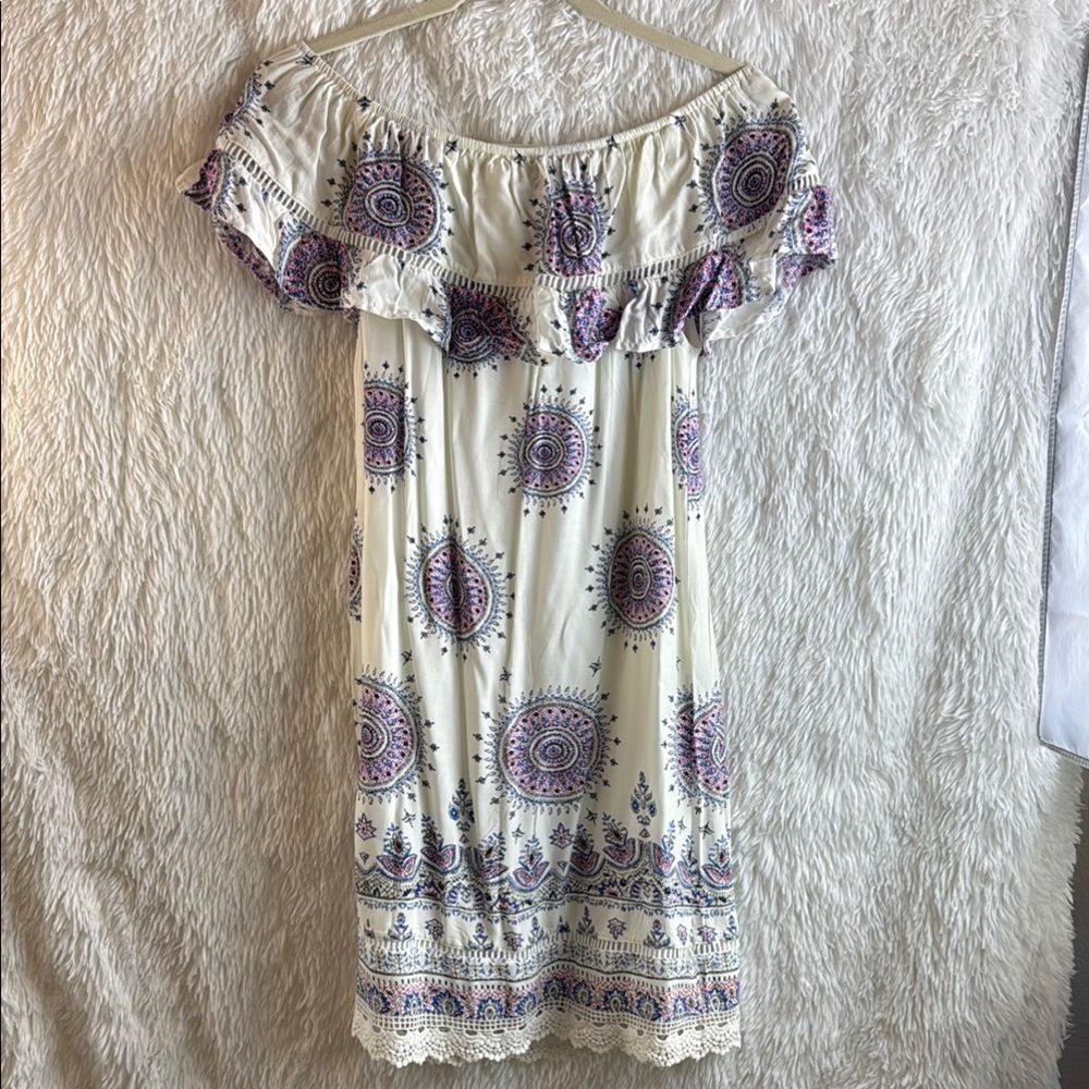 Listicle Ruffled Purple and Gray Mini Dress - Picture 4 of 4
